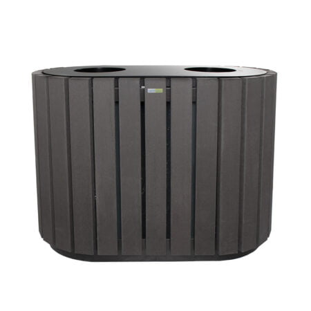 Composite recycling and garbage bin, grey, 30 x 40''