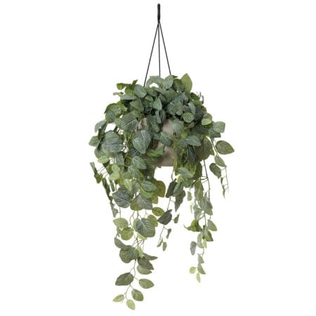 Artificial fittonia hanging planter