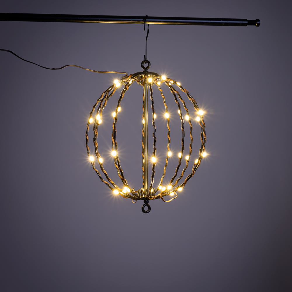 Boule en métal avec 48 lumières DEL d'extérieur, 10'' – Image 4 - Décors Véronneau