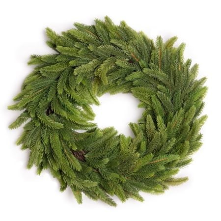 Artificial thick pine wreath, 24''