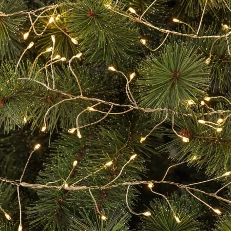 Guirlande lumineuse scintillante sur fil argent, int./ext., blanc chaud, 19,5'