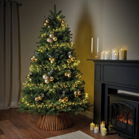 Guirlande lumineuse scintillante sur fil or, int./ext., blanc chaud, 19,5'