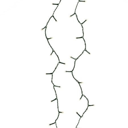 96 warm white LED lights, green wire, int./ext., battery-operated, 23' - Décors Véronneau