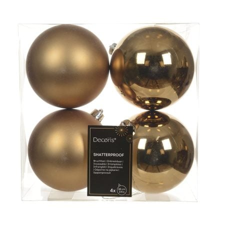 Copper Christmas balls, matte and glossy finish, 4'' - Décors Véronneau