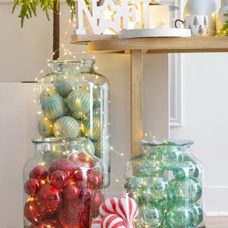 Boule de Noël rouge paillettes, 8