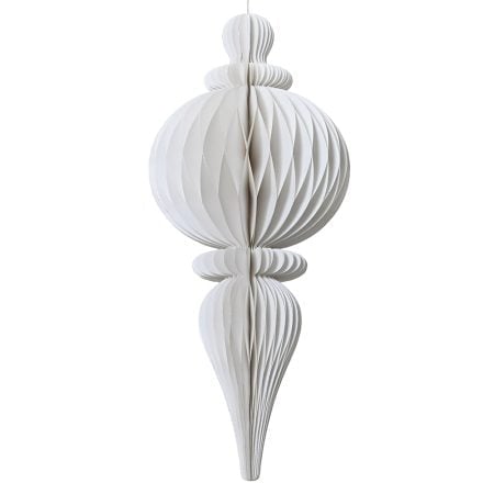 White paper hanging Christmas finial, 31,5''