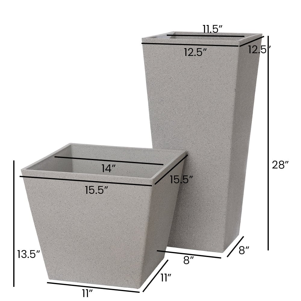 Light grey recycled polypropylene outdoor pot - Image 5 - Décors Véronneau