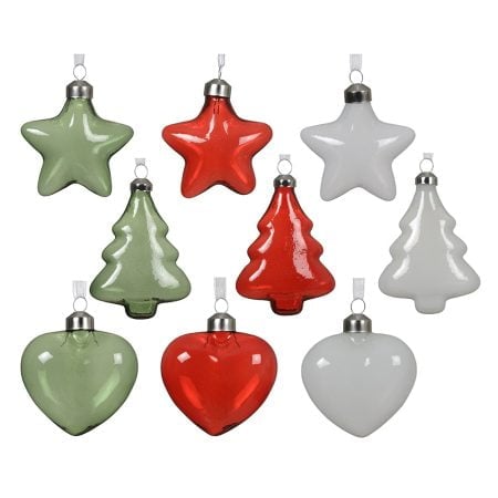 Glass festive theme Christmas ornament, 4''