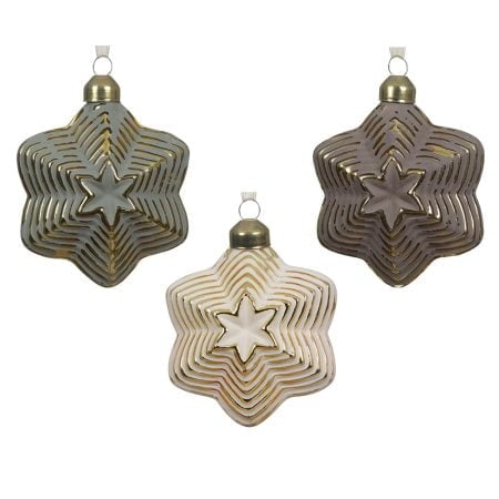 Antique-look star Christmas ornament, 3''