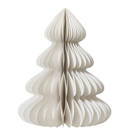 Décoration sapin de Noël en papier blanc, 23,5''