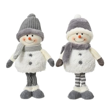 Grey snowman Christmas plush, 14,5''