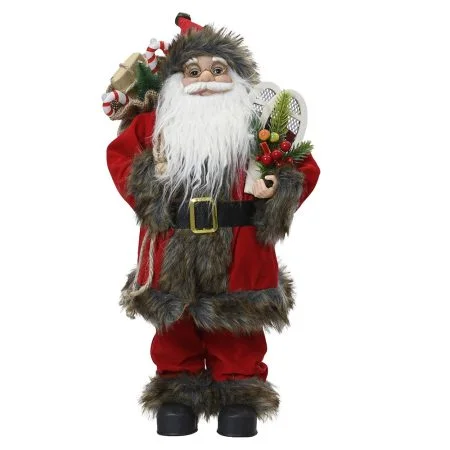 Decorative plastic Santa with gift bag, 23,5''