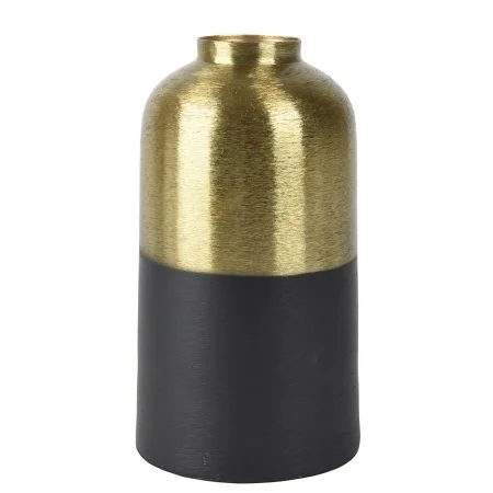Vase en métal noir et doré