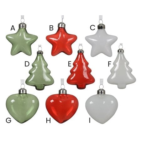 Glass festive theme Christmas ornament, 4'' - Décors Véronneau