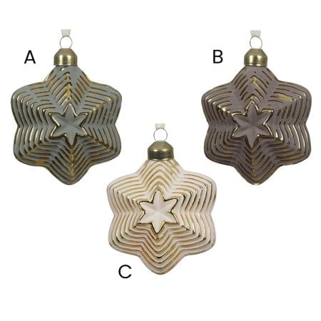 Antique-look star Christmas ornament, 3'' - Décors Véronneau