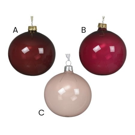 Colored-glass Christmas bauble, 3'' - Décors Véronneau