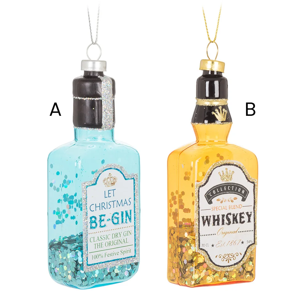 Whisky or gin Christmas ornament, 4,5'' - Image 3 - Décors Véronneau