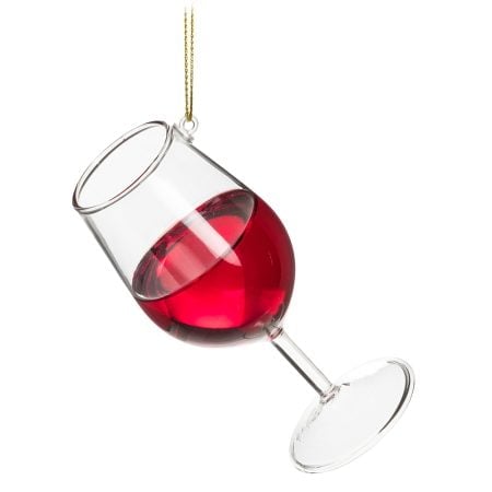 Ornement de Noël coupe de vin rouge, 4''