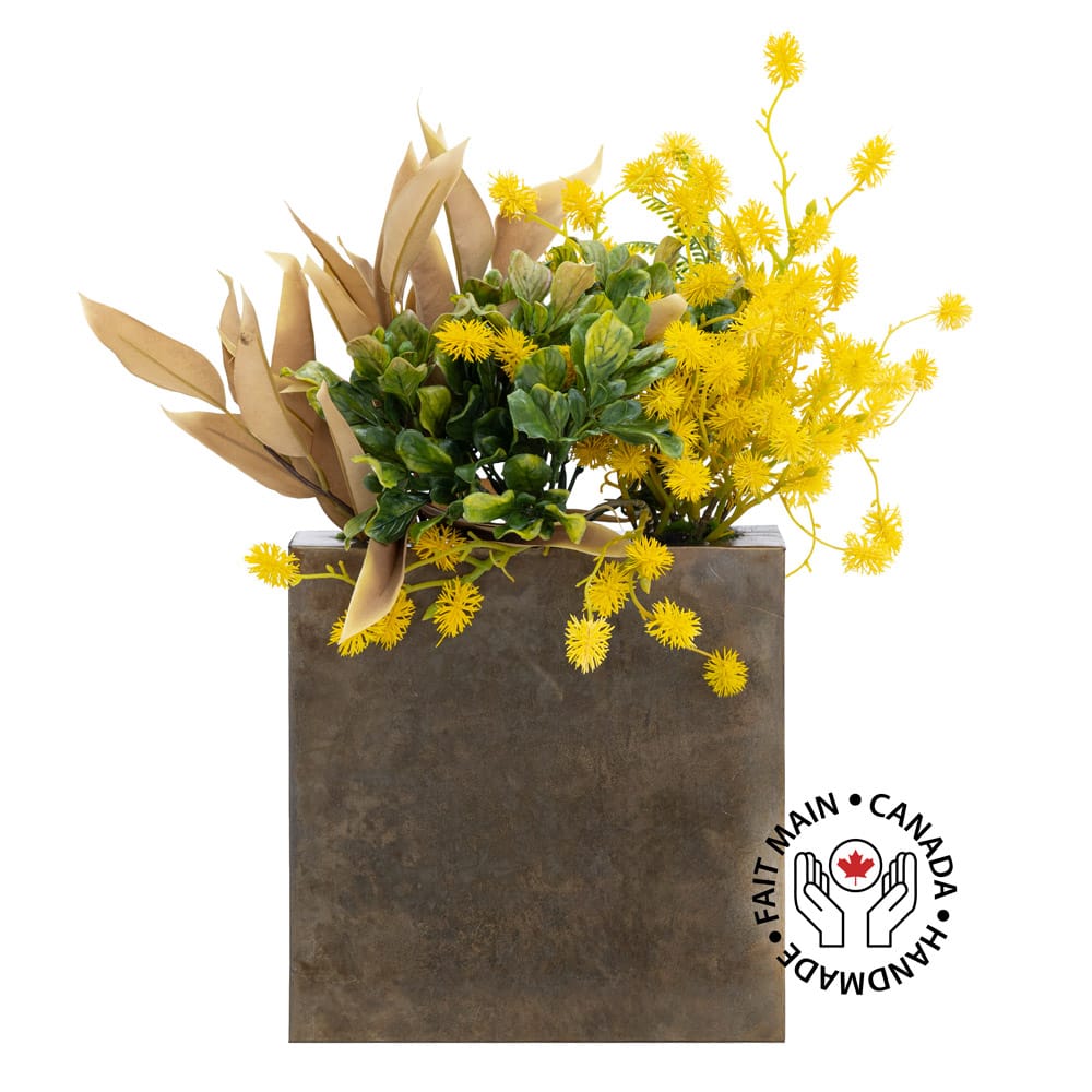 Arrangement mural de mimosa jaune - Décors Véronneau