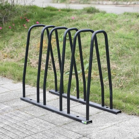 Support à vélo en acier inoxydable noir, 5 places, 42 x 30'' - Décors Véronneau