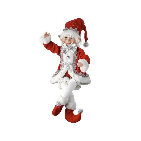 Hanging red and white Christmas elf, 17''