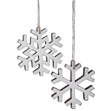 Enamel snowflake Christmas ornament, 4''