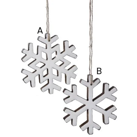Enamel snowflake Christmas ornament, 4'' - Décors Véronneau