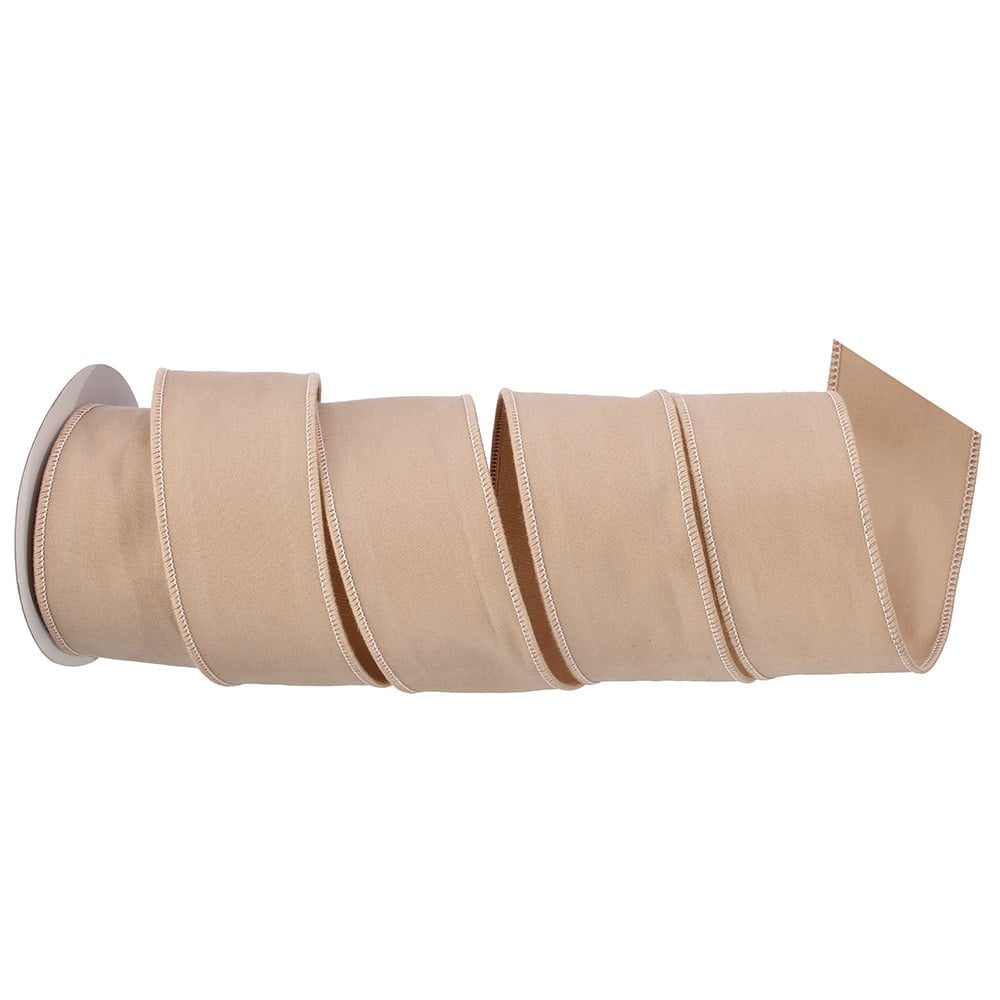 Ruban de Noël en suède beige, 15' x 2,5'' - Décors Véronneau