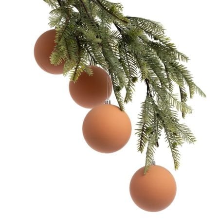 Boules de Noël orange fini mat, 4''