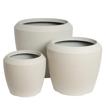 Outdoor chalk beige resin planter
