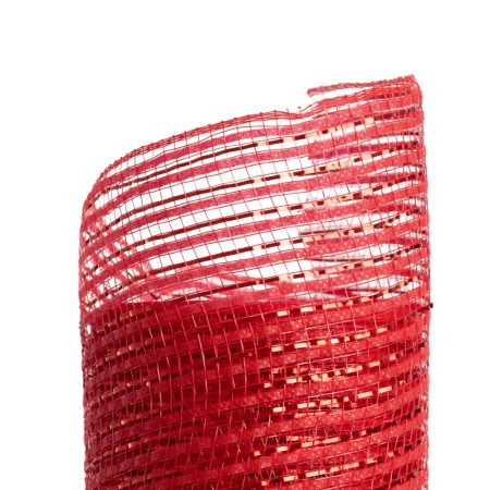 Tulle de Noël rouge lignée, 30' x 10'' - Décors Véronneau