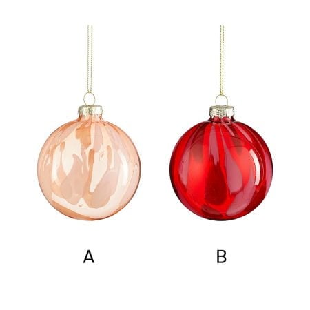 Detailed glass Christmas ball, 3'' - Décors Véronneau