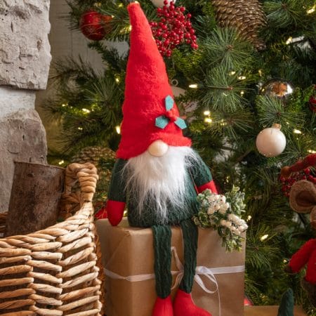 Red and green Christmas gnome plush, 23,5'' - Décors Véronneau