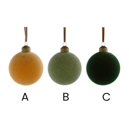 Earthy colored velvet glass Christmas ornament, 3'' - Décors Véronneau