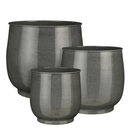 Grey round planter