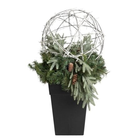 Christmas arrangement with illuminated sphere, 51 x 28''