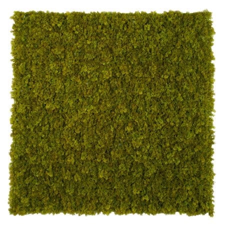 Outdoor fire-retardant light green moss panel, 40 x 40''