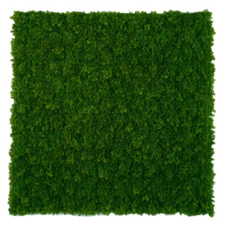 Outdoor fire-retardant dark green moss panel, 40 x 40''