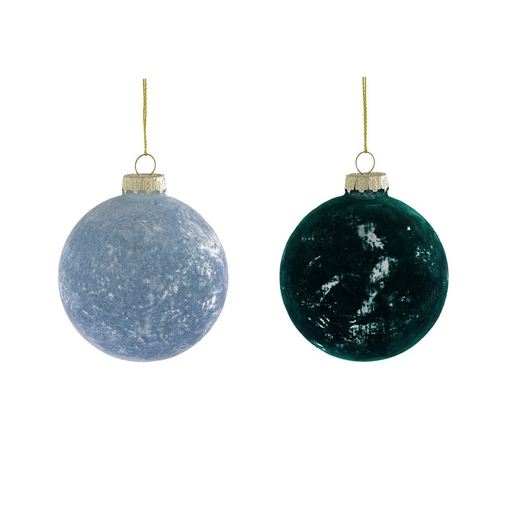 BOULE-DE-NOEL-EN-VERRE-EFFET-VELOURS-TONS-FROIDS - Décors Véronneau