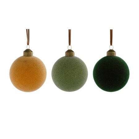 Earthy colored velvet glass Christmas ornament, 3''