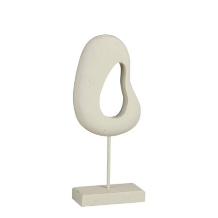 Décoration abstraite crème en bois certifié 100% FSC, 13''