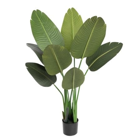 Plante artificielle oiseau du paradis en pot noir, 48''