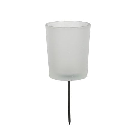 White candle holder pick, 6''