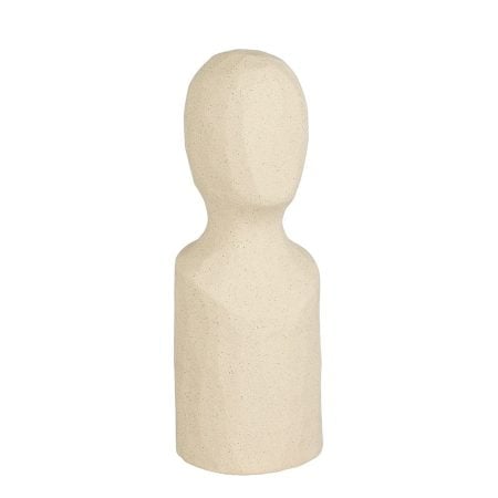 Statuette visage minimaliste beige, 10''