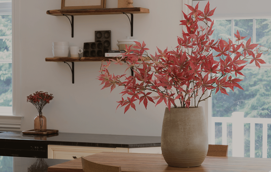 Feuillage d'érable dans une cuisine - Décors Véronneau