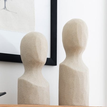 Statuette visage minimaliste beige, 10'' - Décors Véronneau