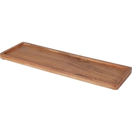 Brown acacia wood tray, 17,5 x 5,5''