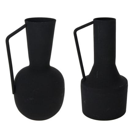 Black metal jug vase, 11,5 x 6''