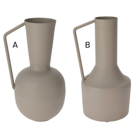 Vase en métal grège style cruchon, 11,5 x 6'' - Décors Véronneau
