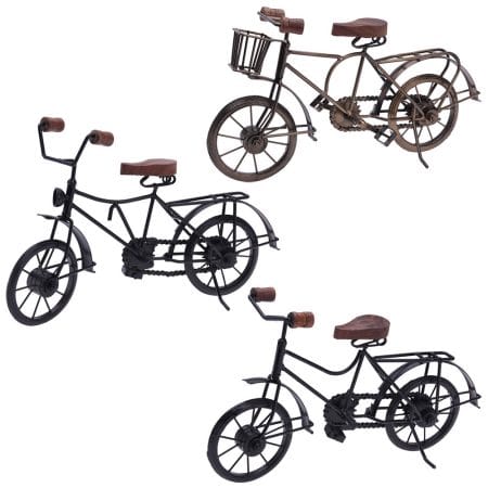 Bicyclette décorative noire en métal, 8 x 14''